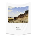 Bohemian white wall tapestry featuring Claude Monet's Seaview VI oil painting print - 73X95CM (Brushed Fabric) / Seaview Series VI (LT202-21)