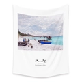Bohemian white wall tapestry featuring Claude Monet seaview impressionist art painting - 73X95CM (Brushed Fabric) / Seaview Series XI (LT202-25)