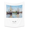 Bohemian wall tapestry featuring Monet vessel painting and artistic gallery text - 73X95CM (Brushed Fabric) / Vessel Series II (LT202-27)