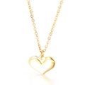 Minimalistische gouden hartvormige ketting met gepolijste afwerking en kruis ketting - Goud