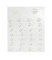 Macro detail of white faux pearl face gems for DIY makeup and forehead decoration - ET-09-1 Petal Pearl Sticker