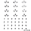 Macro view of teardrop acrylic face rhinestones with self-adhesive backing in flower shapes - ET-12-2 Clear Teardrop Rhinestone