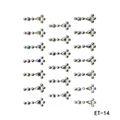 Macro detail of model ET-14 iridescent AB acrylic face rhinestones for DIY beauty decor - ET-14 Aurora Puzzle Rhinestone