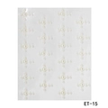 Macro detail of white pearl face stickers in cross pattern with clear adhesive backing - ET-15 White Cross Pearl Sticker