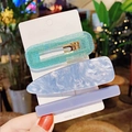 3-piece acrylic hair clip set featuring teal glitter and blue marble patterns - Cyan Glitter Blue Marble Lilac Set (14#) / 3-Pack