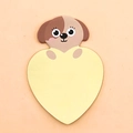 Notas adhesivas de corazón con perro animado en amarillo y marrón para oficina y escuela - Perro