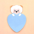 Cute blue heart sticky notes featuring a white sheep cartoon character for office use - Lamb