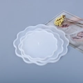 Three-piece set of nesting wave-shaped silicone molds for DIY resin coasters and trays - Mirror Flower 3-Tier Tray Mold Set (3pcs)