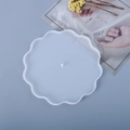 Detailed view of translucent wavy petal-shaped silicone mold for DIY flower trays - Mirror Flower 3-Tier Tray Mold (Medium) / Translucent White
