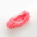 Pink chenille microfiber floor cleaning mop slipper cover with elastic band - White Edge - Pink