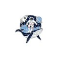 Cute enamel lapel pin featuring an astronaut riding a whale in space fantasy design - Interstellar Explorer Astronaut