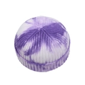 Purple and white tie-dye ribbed knit docker cap for men and women, stylish skull hat - Purple White Tie-dye (Style 6)