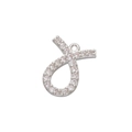 Détail du pendentif lettre J plaqué argent orné de micro-pavés de zircons cubiques - Argent Taureau