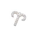 Vue détaillée du pendentif signe Bélier en argent avec des zircons étincelants - Argent Bélier