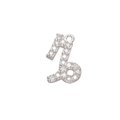 Vue macro détaillée d'un pendentif Capricorne en argent avec micro-incrustations de zircons - Argent Capricorne