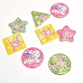 Handheld geometric maze puzzle toys in colorful pink, green and yellow shapes - Geometric Maze