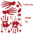 Detail of 12-piece Halloween bloody handprint and skeleton stickers 25x35cm set - Double Skeleton Hands