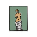 Künstlerische Emaille-Anstecknadel mit der Venus von Milo Statue auf grünem Hintergrund - Venus von Milo (C1759-3)