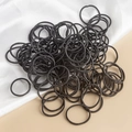 Elastic black rubber hair bands for girls in a large pack of damage-free hair ties - 3cm Nylon Black