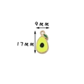 DIY enamel avocado pendant in green and gold finish, sized 9mm by 17mm for jewelry - 4# Avocado