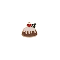 Charmant pendentif pudding de Noël marron avec glaçage blanc et cœur rouge pour bijoux DIY - 17# Gâteau au café