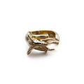 Vintage elephant trunk ring in gold finish with punk style aesthetic on white background - Gold / US 8