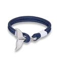 Bracelet nautique fait main en paracorde bleu marine avec fermoir baleine argent - Bleu
