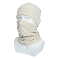Set invernale con berretto in pile color crema e scaldacollo spesso coordinato - Beige