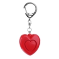 Allarme personale a forma di cuore rosso lucido con portachiavi ad alto decibel - Rosso