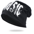 Bonnet en maille hip hop noir avec lettrage MUSIC blanc pour hommes et femmes - Taille unique / Noir