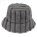 Sombrero de pescador en piel sintética gris oscuro con rayas verticales - 58cm / Gris