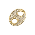 Vue détaillée du pendentif nez de cochon doré serti de micro-pavé de zircone cubique - Nez de Cochon Doré