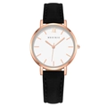 Montre à quartz classique MREURIO pour femme avec boîtier or rose et bracelet noir - Boîtier Or Rose Bracelet Noir