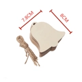 Bell-shaped wooden Christmas tags 7.8x8cm with natural twine for DIY craft decor - Large Bell
