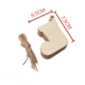 Unfinished wooden Christmas stocking tags 6.5x7.5cm with jute rope for DIY decor - Christmas Sock