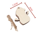 Rustic wooden snowman ornaments set with hemp rope for Christmas tree decoration, 8cm height - Gingerbread Man