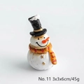 Miniature resin snowman figurine with black top hat and striped scarf, No.11 model - Style 11 (Snowman with Top Hat)
