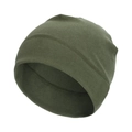 Olive green fleece thermal beanie hat for outdoor running and cycling warmth - Army Green