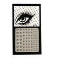 Detailed macro of multi-size self-adhesive crystal gems on clear backing for face and eyes - ET-03-1 Aurora Round Rhinestone