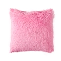 Pink faux fur square pillow cover made of soft sea lion velvet plush fabric - 40*40cm-Pillowcase / Hot Pink