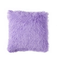 Plush purple faux fur decorative cushion cover with soft long-hair texture for sofas - 40*40cm-Pillowcase / Violet