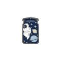 Space theme enamel brooch featuring astronaut in a jar with gold metal trim - Astronaut in Can