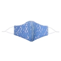Masque bleu ciel à paillettes avec motif de grille étincelante et boucles d'oreilles réglables - Taille unique / Bleu Paillettes de Diamant