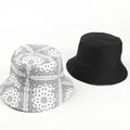 Cappello da pescatore reversibile con motivo paisley e stampa boho nera e bianca da donna - M (56-58cm) / Bianco