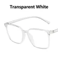 Gafas cuadradas minimalistas con filtro de luz azul y montura blanca transparente para mujer - Blanco Claro