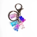 Five colorful gradient resin bear pendants with glitter and silver lobster clasps - Two-Tone No.2