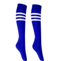 Blue knee-high football socks with white stripes at the top for sports players - Blue White Edge