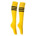 Yellow soccer socks with black stripes, high knee length for sports training - Dark Yellow Black Edge