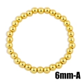 Polished 6mm gold bead bracelet minimalist beaded jewelry for women and couples - 6mm / Gold