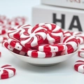 Red and white peppermint candy beads for Christmas DIY jewelry making and tree decor - Large 0.6*3.4cm